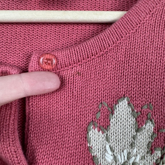 Vintage CJ Banks Sweater Womens 2X Pink Floral Embroidered Cardigan Y2K Granny - Picture 6 of 11